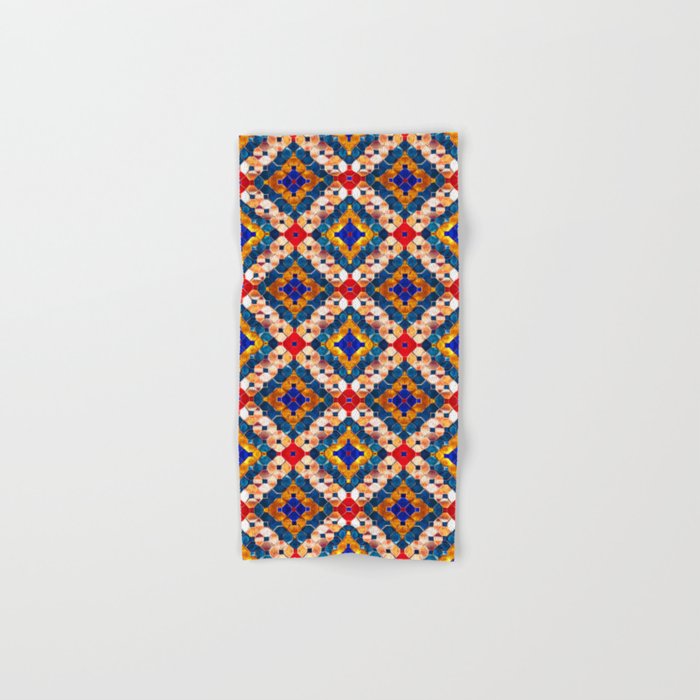 Heritage Oriental Traditional Andalusian Moroccan Zellige Tiles Style Hand & Bath Towel