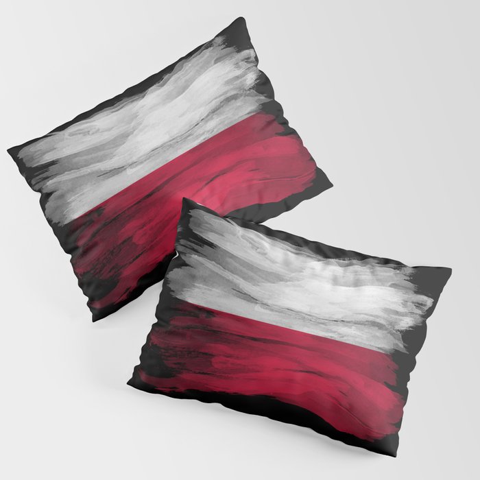 Poland flag brush stroke, national flag Pillow Sham