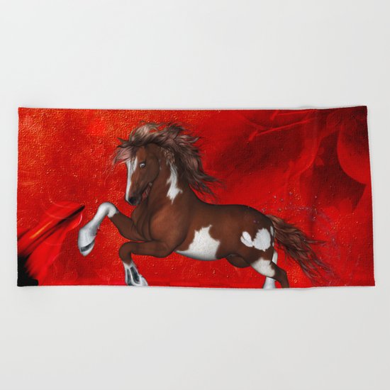 Beautiful wild horse Beach Towel