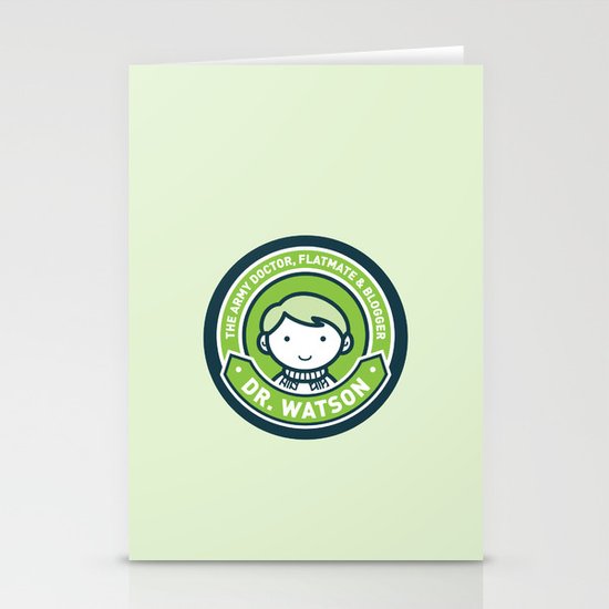 Cute John Watson - Green Stationery Cards