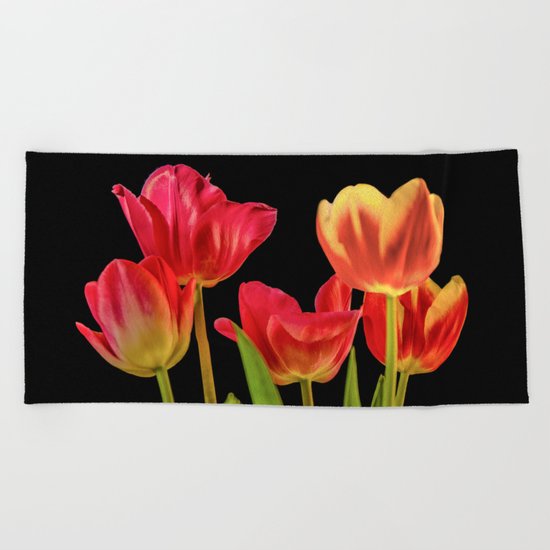 Tulips Beach Towel
