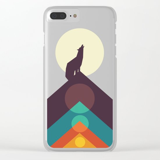 Howling Wild Wolf Clear iPhone Case