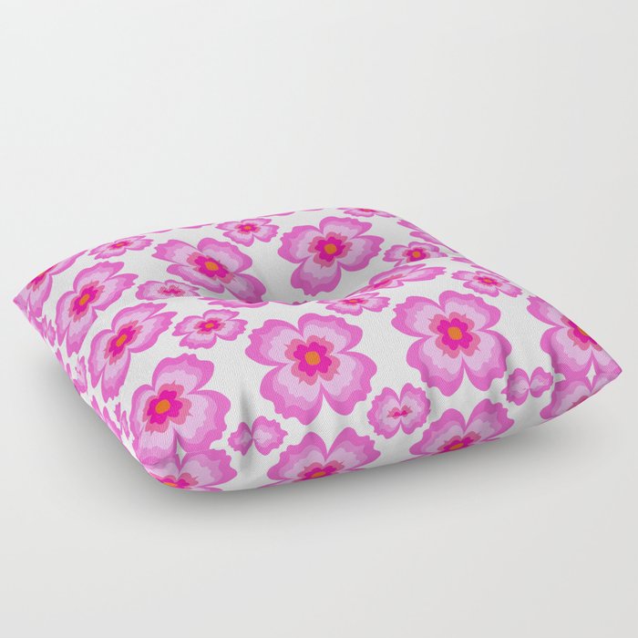 Modern Hot Pink Posey Flowers Floor Pillow