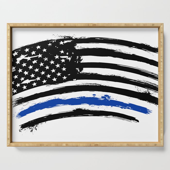 Thin Blue Line Us Flag Flag With Police Blue Line Distressed