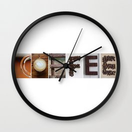 COFFEE Strong photo letter art typography Wall Clock
