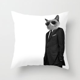 Coolest cat ever Throw Pillow