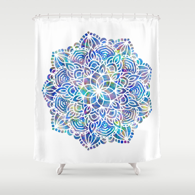 Mandala Little Mermaid Ocean Blue Shower Curtain By Naturemagick