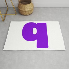 q (Violet & White Letter) Area & Throw Rug