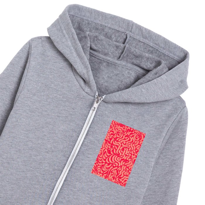 red calligraphy Kids Zip Hoodie