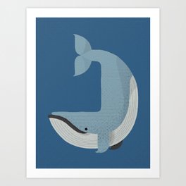 Whimsy Blue Whale Art Print
