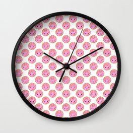 Pink Concha Pan Dulce Pattern (Mexican Sweet Bread) Wall Clock