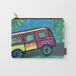 Volki Van Journey Colage Painting Carry-All Pouch | Collagepainting, 70S, Volkyvan, Tropical, Brightcolors, 80S, Mountaintrip, Partybus, Happydays, Sunnydaytrip 