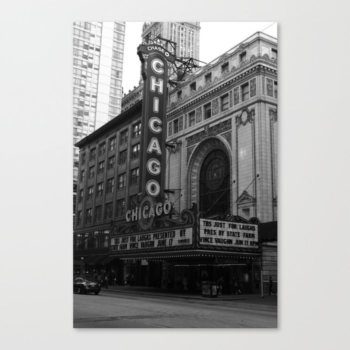 Chicago Theater 2010 BW Canvas Print