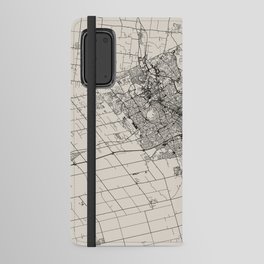 Canada, Kitchener - Black & White City Map - Detailed Map Drawing Android Wallet Case