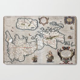 Map of The British Isles - Ortelius - 1595 Vintage pictorial map Cutting Board