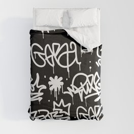 Black and White Graffiti Comforter