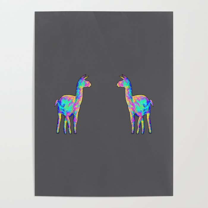 Neon Llama Poster By Jwillart Society6