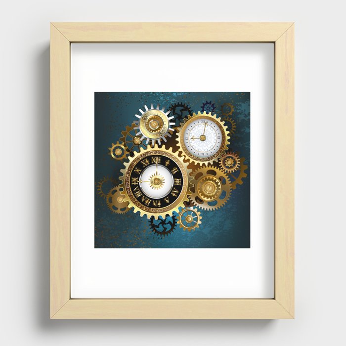 Two Steampunk Clocks with Gears Wall Clock by blackmoon9