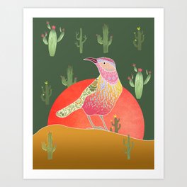 Wren Bird in desert Art Print