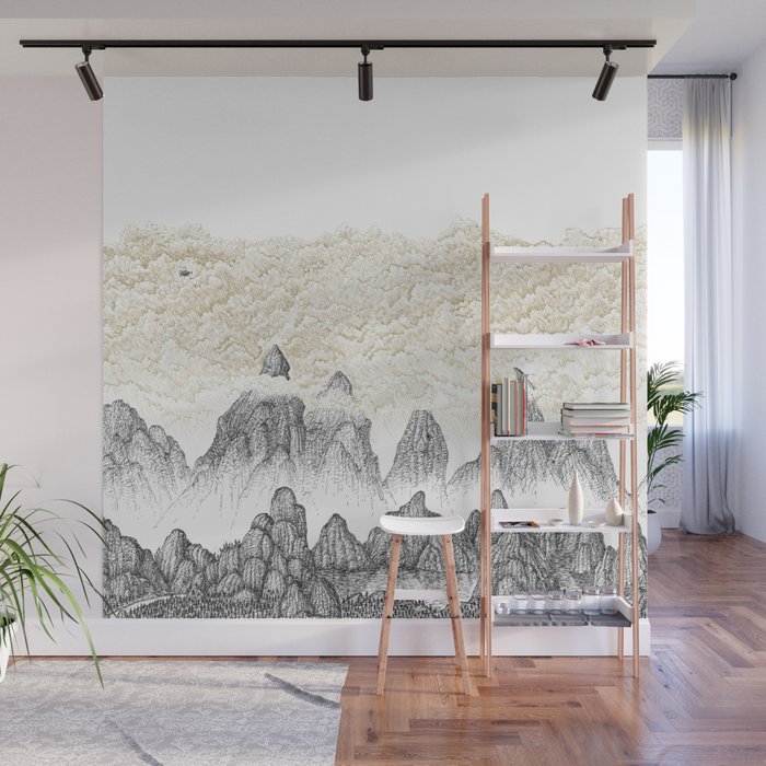 Cinnamon Mountain Clouds 2 Lake Wall Mural By Aaronhowdle