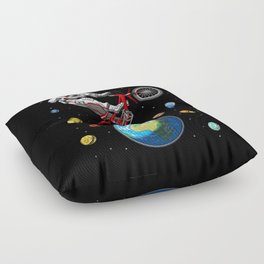 Space Astronaut Bike Jumping Floor Pillow
