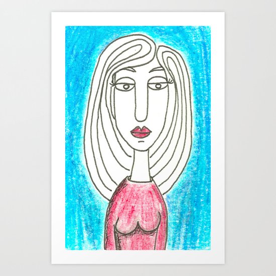 Blue Girl Art Print