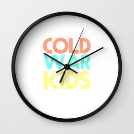 Cold War Kids Vintage 80s Neon Colors Veteran Patriotic Day Humor Gift Pun Cool Design Wall Clock