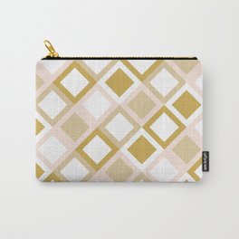Diamonds Pattern in Beige and Brown Carry-All Pouch