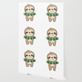 Sloth With Shamrocks Cute Animals For Luck Wallpaper