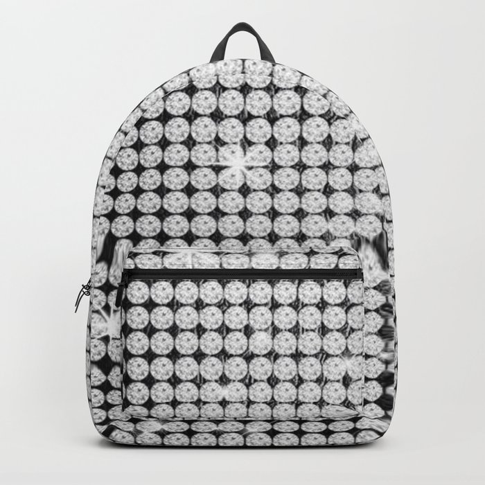 Silver Pearl Diamond Bling Backpack by Carole Society6