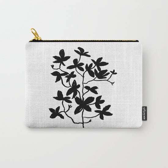 Plant black and white minimal modern art india ink painting brushstrokes freespirit brooklyn hipster Carry-All Pouch