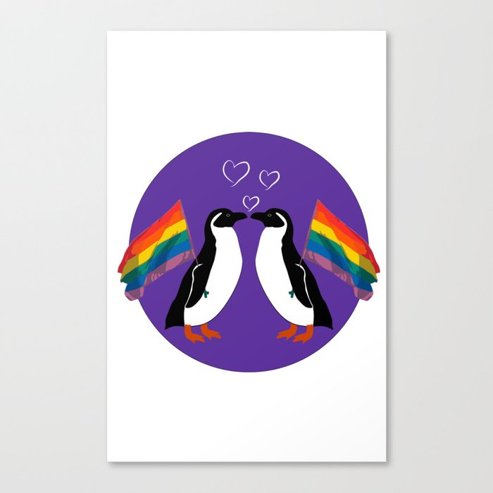 Love is love - Proud penguins Against Homophobia Canvas Print