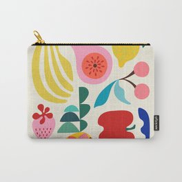 Summer Fruit 2 Carry-All Pouch | Organic, Food, Curated, Citrus, Pop Art, Apple, Fig, Graphite, Fruit, Midcentury 