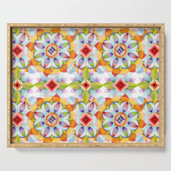 Flower Garden Kaleidoscope Serving Tray By