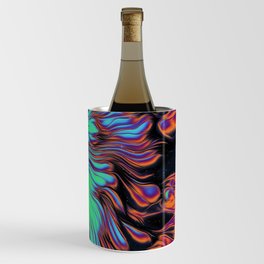 Laconic Iridescent Space Vaporwave Marble Abstract Background Green Wine Chiller
