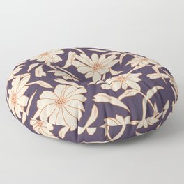 Charismatic Floral on Purple Floor Pillow