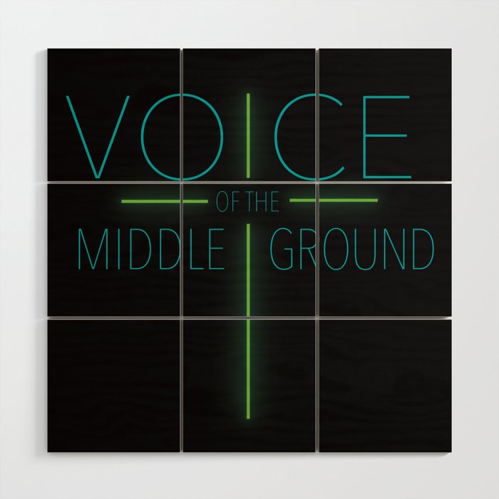 Voice of the Middle Ground (Black & Green) Wood Wall Art