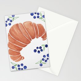 Croissant with Blueberries Stationery Cards