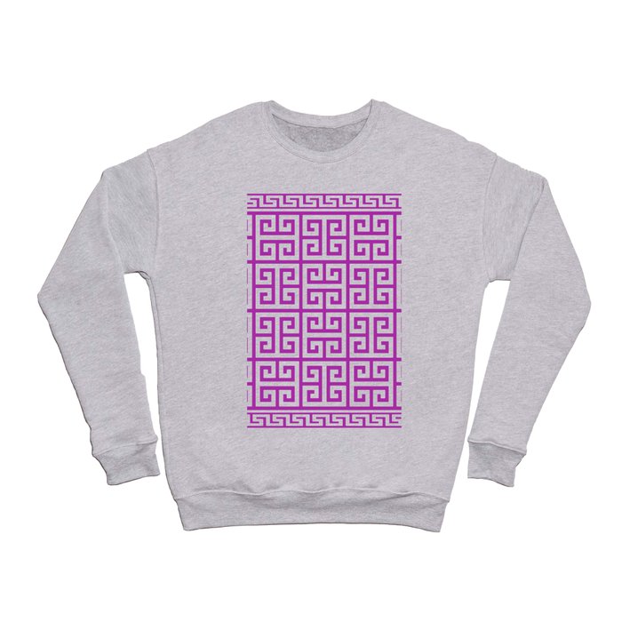 Greek Key (Purple & White Pattern) Crewneck Sweatshirt