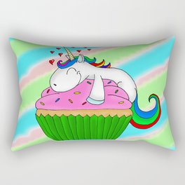 Chibi Unicorn cupcake Rectangular Pillow