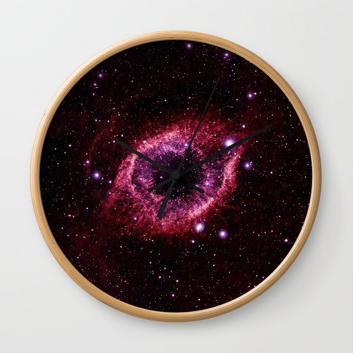 Magenta Pink helix nebula Wall Clock