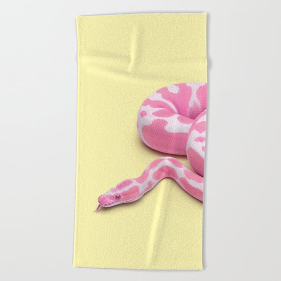 YELLOW SNAKE Beach Towel