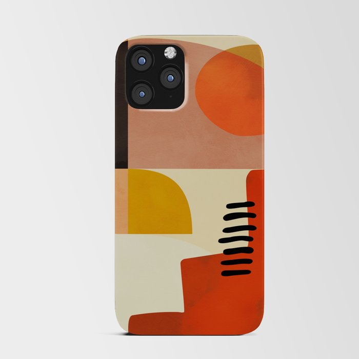 mid century shapes moon iPhone Card Case