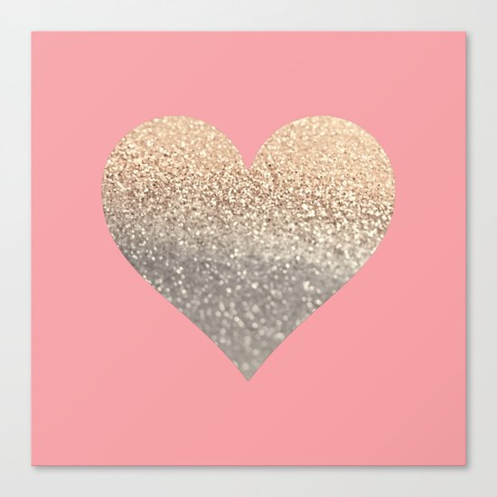 GOLD HEART CORAL Canvas Print