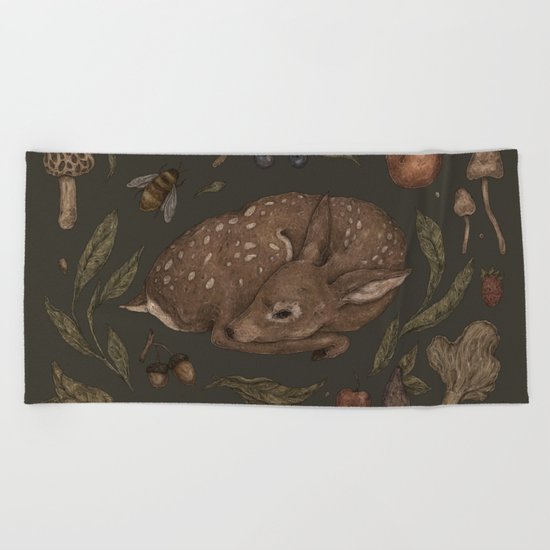 Foraging Fawn Beach Towel