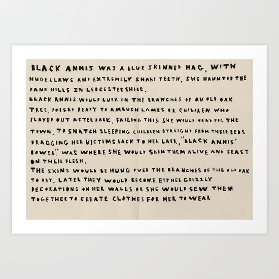 The Myth Of Black Annis Art Print