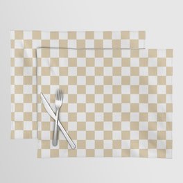 Small Checkerboard - White & Tan Placemat