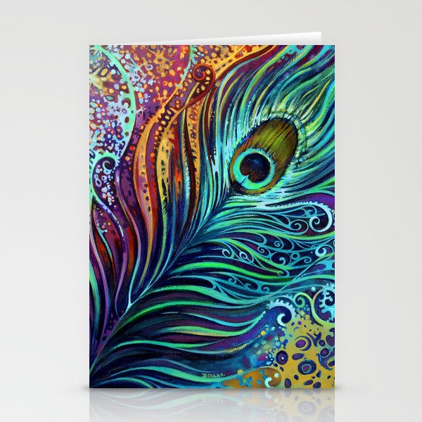 Peacock Feather by Laura Zollar Stationery Cards