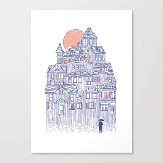 Rainy City Canvas Print