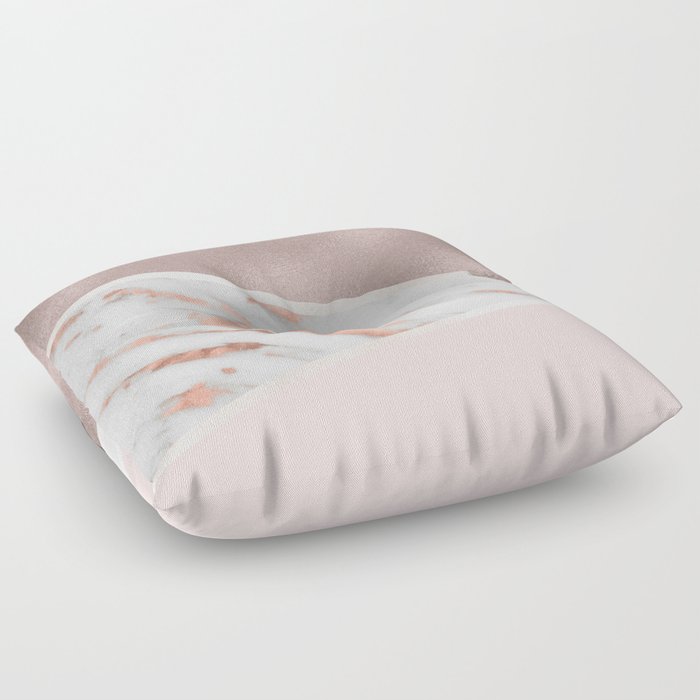 Lilac Lemonade - rose gold marble Floor Pillow